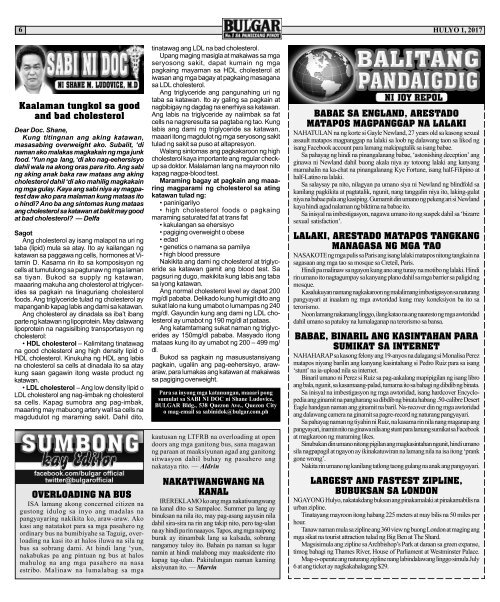 JULY 1, 2017 BULGAR: BOSES NG PINOY, MATA NG BAYAN