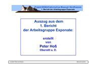 1. Bericht der Arbeitsgruppe Exponate - Kameradschaft der ...