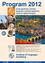 Włoski, rosyjski, hiszpański - F+U Academy of Languages Heidelberg