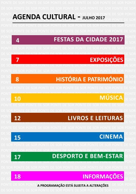 Agenda Cultural julho 2017