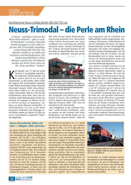 magazin für intermodalen transport und logistik - Schiffahrt und ...