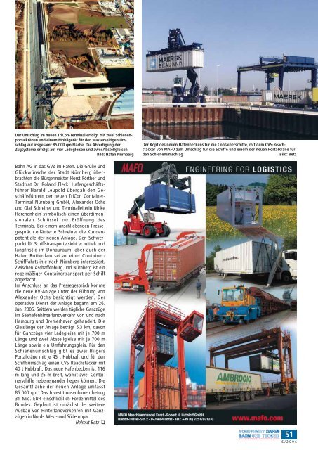 magazin für intermodalen transport und logistik - Schiffahrt und ...