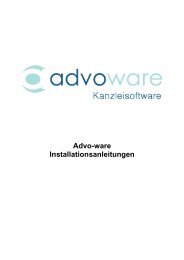 Advo-ware Installationsanleitungen - Advoware Kanzleisoftware