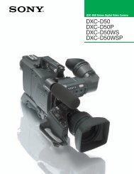 Sony Dxc-d50 Brochure - Alternative Video Solutions, Inc.