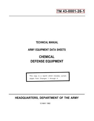 TM 43-0001-26-1 CHEMICAL DEFENSE EQUIPMENT