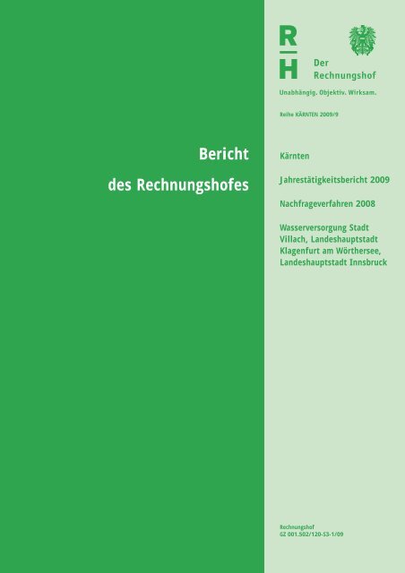 Bericht des Rechnungshofes - Der Rechnungshof