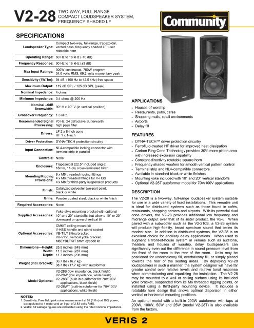 Community Professional Loudspeakers – YAPB