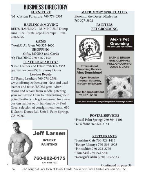 This week June 28 - July 4, Palm Springs California Your LGBT Desert Daily Guide Since 1994