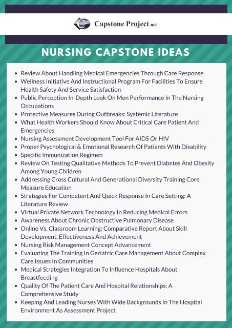 what is a good nursing capstone project