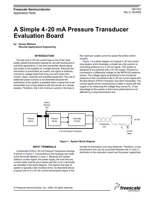AN1303 A Simple 4-20 mA Pressure Transducer - Freescale ...
