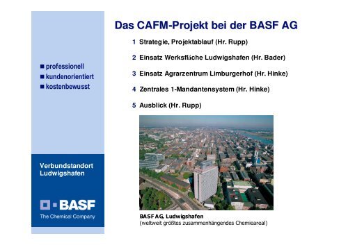 Das CAFM-Projekt bei der BASF AG - speedikon FM AG