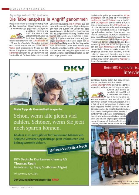 ASR Sport Ausgabe November 2012 - Allgäu Sport Report