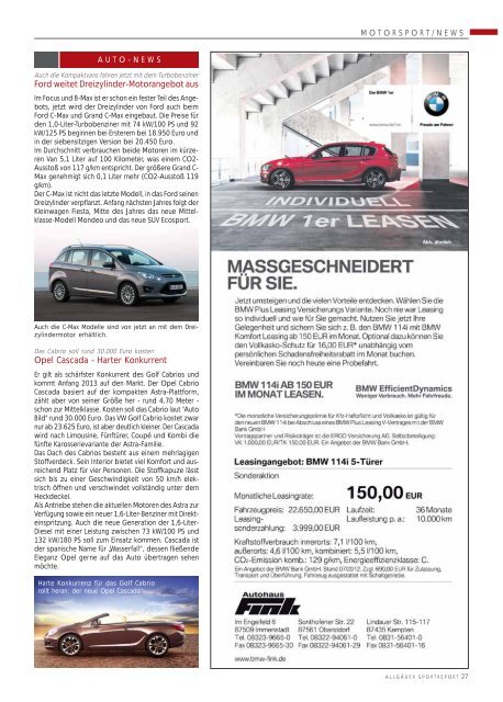 ASR Sport Ausgabe November 2012 - Allgäu Sport Report