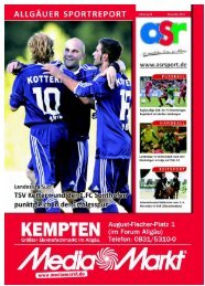 ASR Sport Ausgabe November 2011 - Allgäu Sport Report