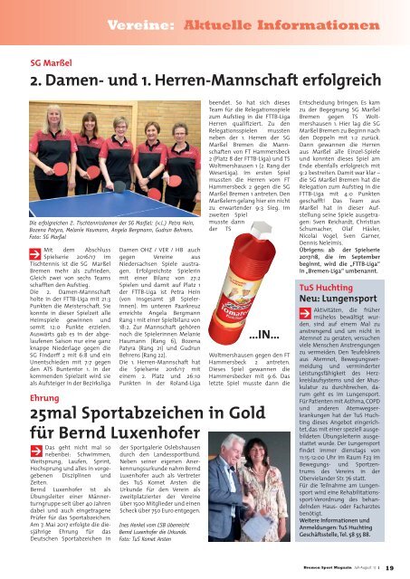 BREMER SPORT Magazin | Juli-August 2017