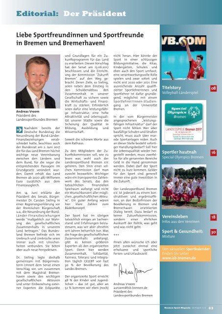 BREMER SPORT Magazin | Juli-August 2017