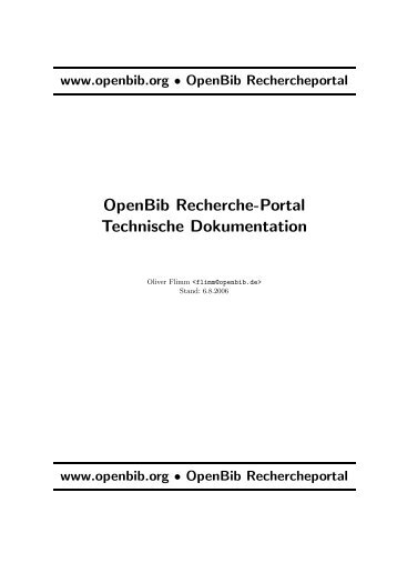 OpenBib Recherche-Portal Technische Dokumentation