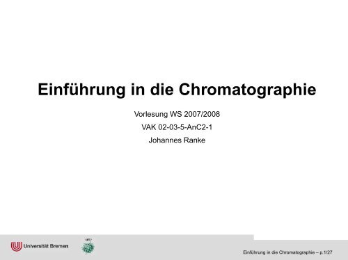 Einführung in die Chromatographie