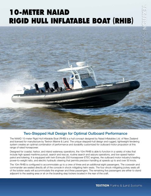 10-meter naiad rigid hull inflatable boat (rhib) - Textron Marine ...