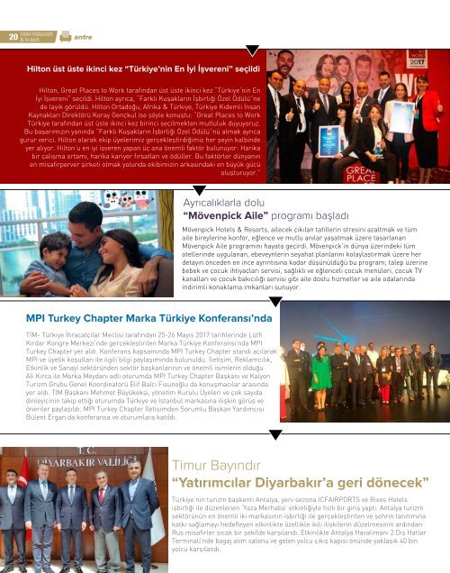 HOTEL RESTAURANT  MAGAZINE HAZİRAN 2017 SAYISI