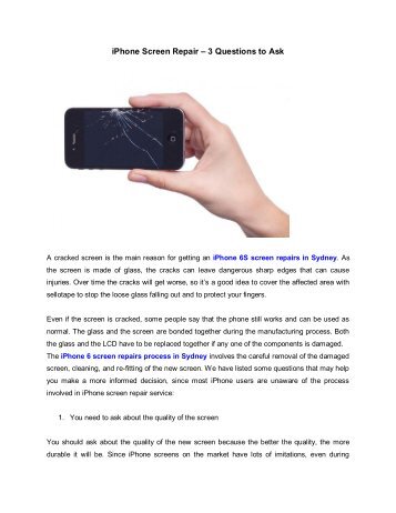 iPhone Screen Repair – 3 Questions to Ask