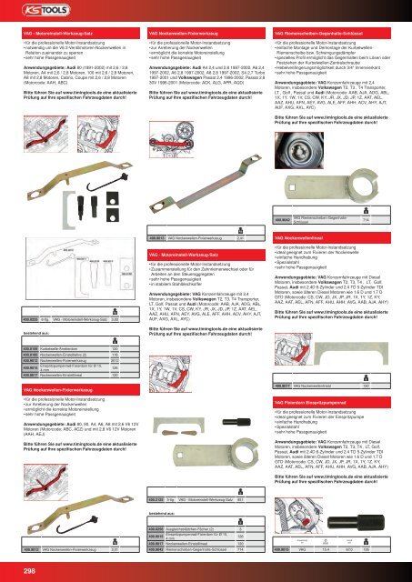 KS-TOOLS Spezialwerkzeuge PKW und Transporter