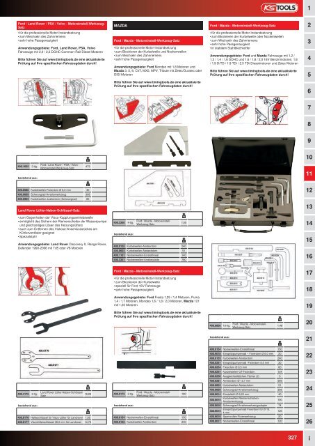 KS-TOOLS Spezialwerkzeuge PKW und Transporter