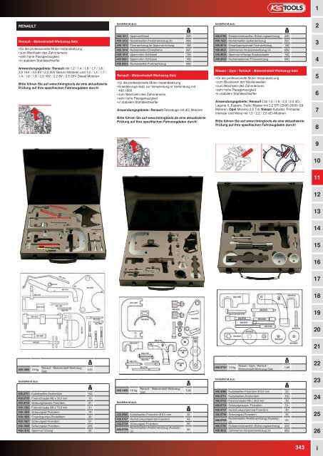 KS-TOOLS Spezialwerkzeuge PKW und Transporter