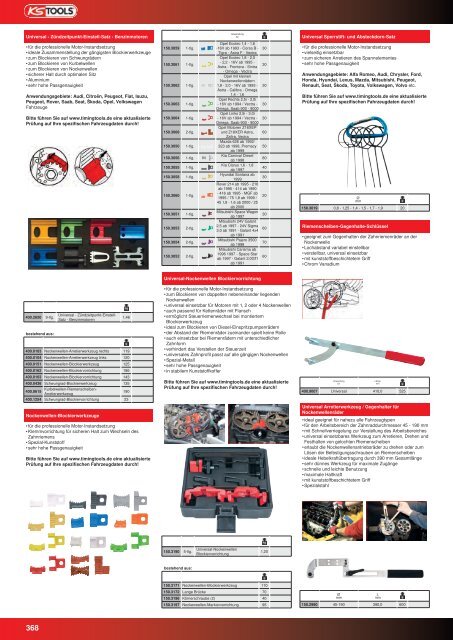 KS-TOOLS Spezialwerkzeuge PKW und Transporter