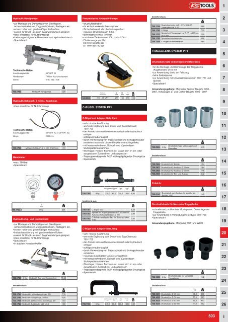 KS-TOOLS Spezialwerkzeuge PKW und Transporter