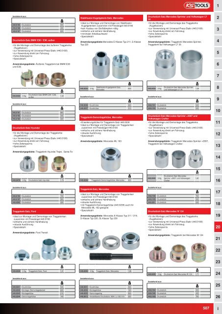 KS-TOOLS Spezialwerkzeuge PKW und Transporter