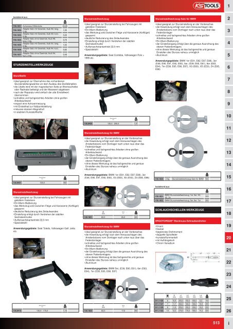 KS-TOOLS Spezialwerkzeuge PKW und Transporter