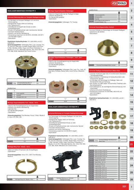 KS-TOOLS Spezialwerkzeuge PKW und Transporter