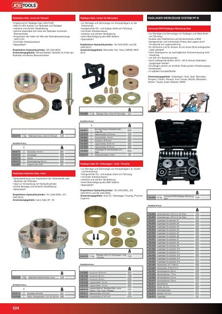 KS-TOOLS Spezialwerkzeuge PKW und Transporter