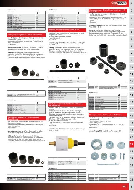 KS-TOOLS Spezialwerkzeuge PKW und Transporter