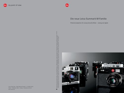 Die neue Leica Summarit-M-Familie - Leica Camera AG