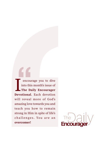 THE DAILY ENCOURAGER - JULY EDITION
