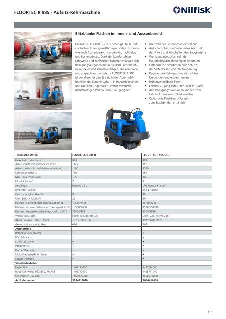 Katalog Nilfisk blue line 2017 - Kenel Flächentechnik