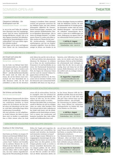 TheaterCourier Juli/August 2017