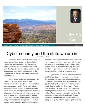 July 2017_CEO Newsletter