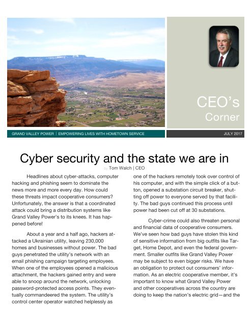 July 2017_CEO Newsletter