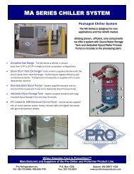 MA SERIES CHILLER SYSTEM - Pro Refrigeration, Inc