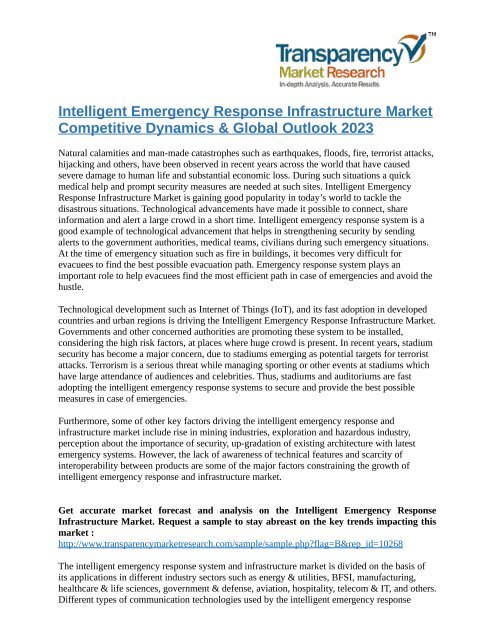 Intelligent Emergency Response Infrastructure Market