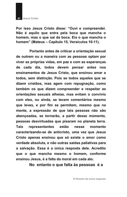 JESUS CRISTO - HOMEM DE ÚNICA RESPOSTA DEGUSTAÇÃO