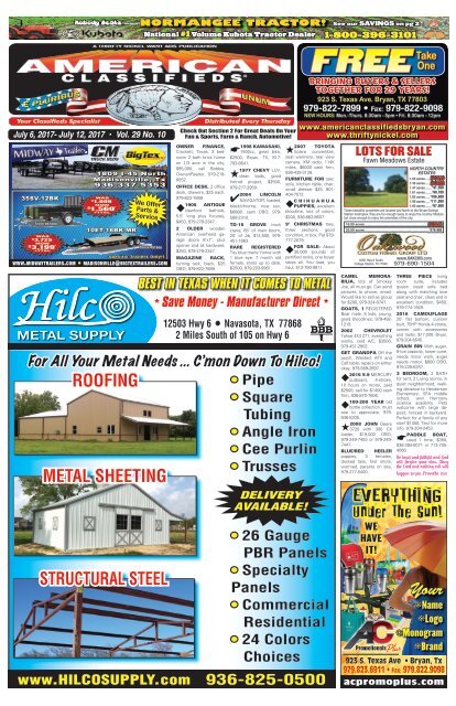 American Classifieds July 7th Edition Bryan/College Station