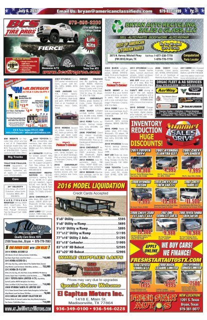 American Classifieds July 7th Edition Bryan/College Station