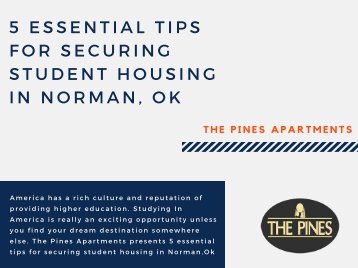 5 ESSENTIAL TIPS FOR SECURING STUDENT HOUSING IN NORMAN