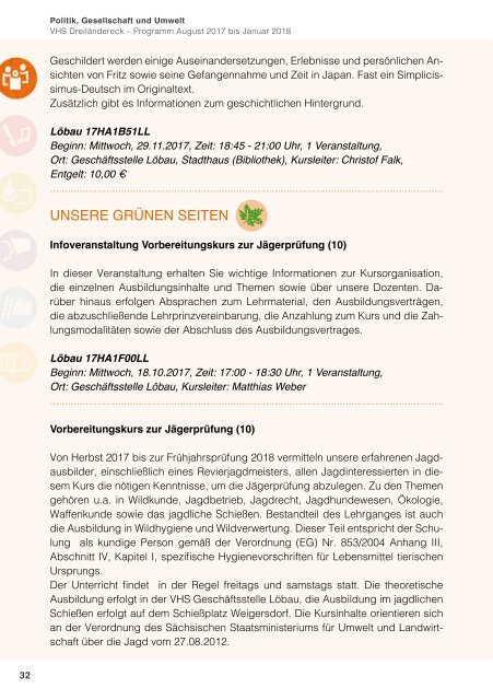 Programmheft Herbst 2017 - VHS Dreiländereck