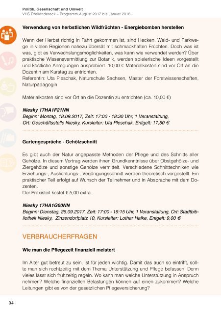 Programmheft Herbst 2017 - VHS Dreiländereck
