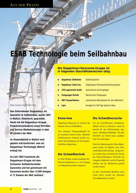 Technologie beim Seilbahnbau Friction Stir Welding - ESAB